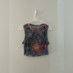 Graphic Print Mesh Tank Top
Multicolor / XS(2)